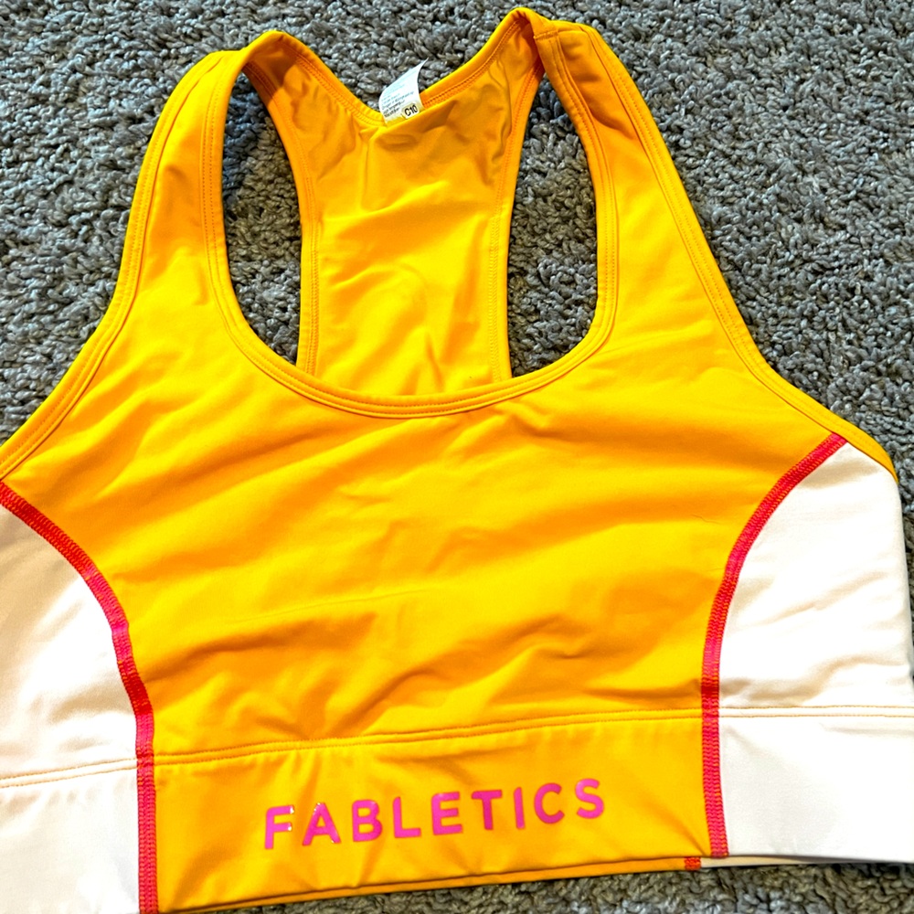 Fabletics pink and orange size L sports bra